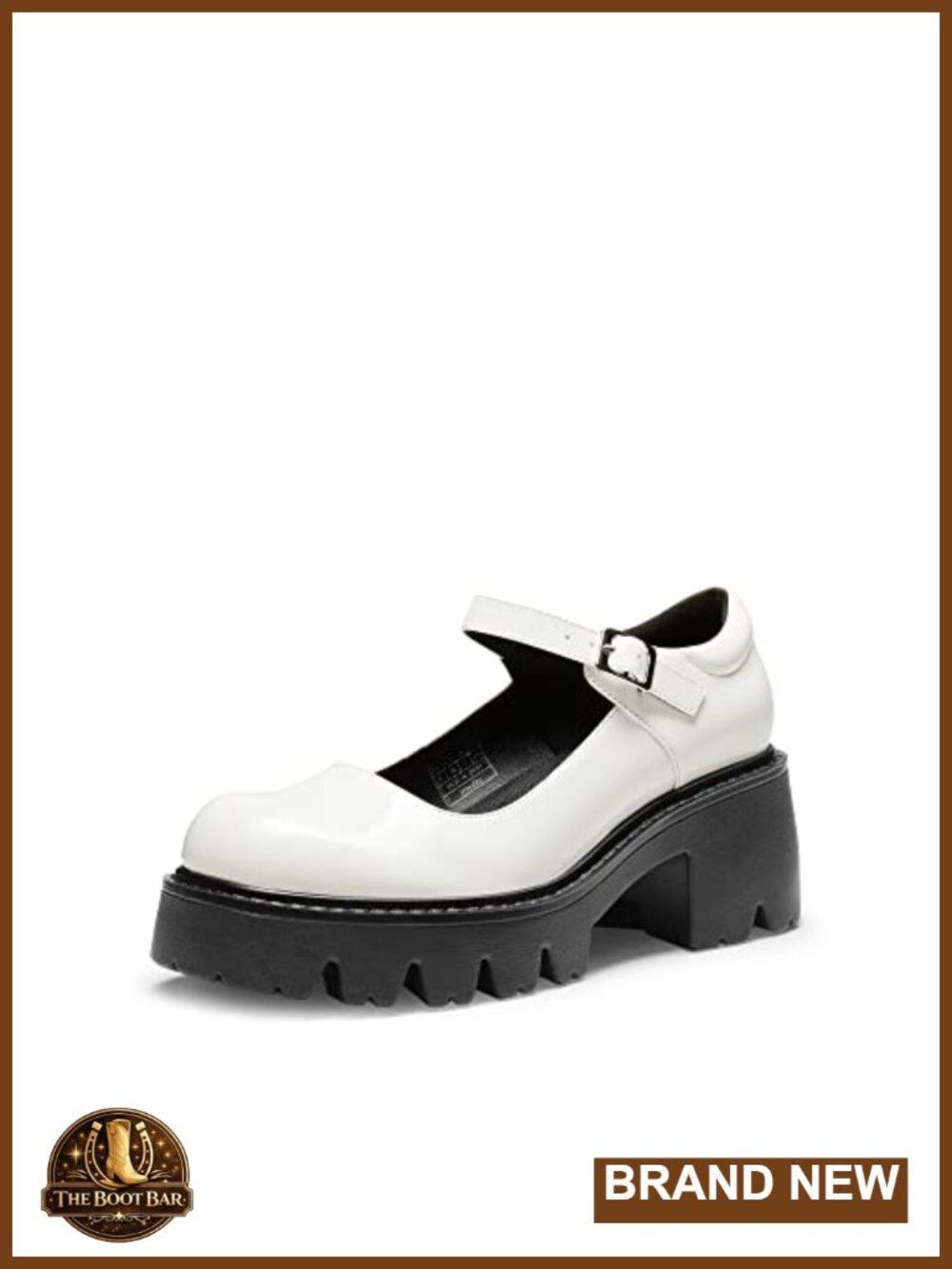 Mary Jane Platform Pumps Chunky Heel Buckle Strap Faux Leather